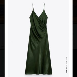 Zara draped lingerie-style slip dress